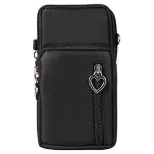 Women Roomy Pouch Small Crossbody Phone Bag Wrist Purse for Samsung Galaxy S22 Ultra S21 Ultra S22+ S20+ 5G S20 Ultra A02 A03s A03 A13 A53s A53 Moto G Stylus G Power BLU F91 G91 Max (Black)