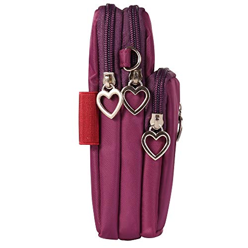 Women Roomy Pouch Small Crossbody Phone Bag Wrist Purse for Samsung Galaxy S22 Ultra S21 Ultra S22+ S20+ 5G S20 Ultra A02 A03s A03 A13 A53s A53 Moto G Stylus G Power BLU F91 G91 Max (Purple)