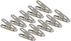 home-x 10 pack stainless steel clothespin & utility clip multi-purpose stainless steel clips, cord clothes pins utility clips clamps darkroom photoclips-1.5 inch