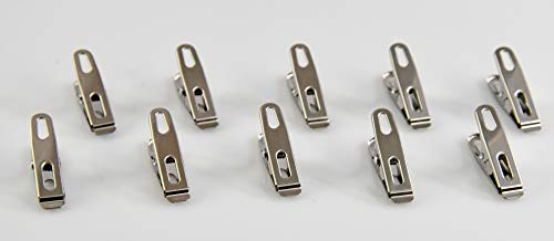 Home-X 10 Pack Stainless Steel Clothespin & Utility Clip Multi-Purpose Stainless Steel Clips, Cord Clothes Pins Utility Clips Clamps Darkroom Photoclips-1.5 Inch