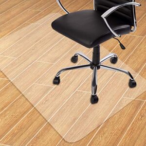 seteol home office chair mat for hardwood floor, 30'' x 48'' clear floor mat for rolling chairs, floor protector thick durable chair mat chairmats (30" x 48" rectangle)