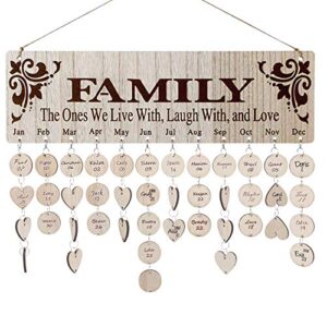 family birthday calendar board diy wooden birthday reminder wall hanging calendar plaque for mom dad with 100 piece wooden discs