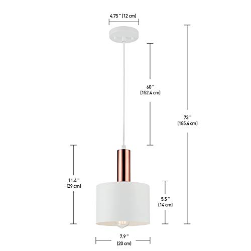 Globe Electric 60763 Novogratz x Globe Pendant, Matte White