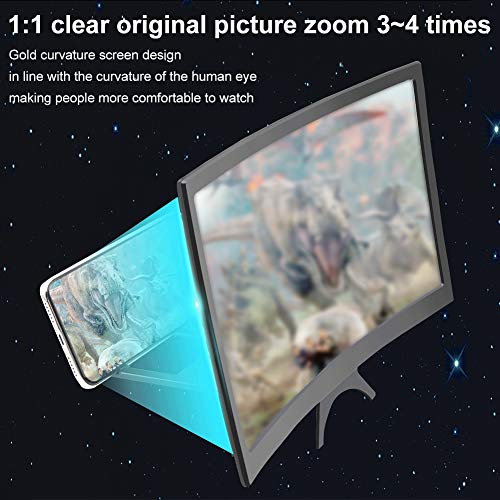 ArZo 12" 3D Curved Mobile Screen Magnifier-Projector Screen- Compatible with All Smartphones