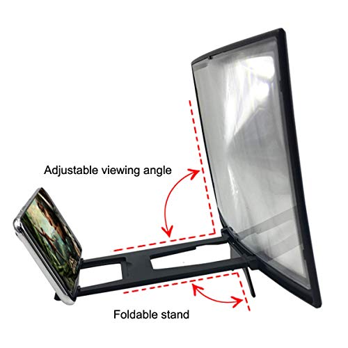 ArZo 12" 3D Curved Mobile Screen Magnifier-Projector Screen- Compatible with All Smartphones