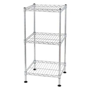 frithjill 3-tier steel wire shelving tower,wire shelving metal storage rack adjustable shelves for bathroom and kitchen