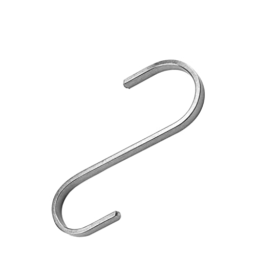 MroMax 304 Stainless Steel S Hooks,80mm/3.15" Silver S Shaped Hook Hangers for Kitchen Bathroom Bedroom Storage Room Office Outdoor Multiple Uses, 10Pcs