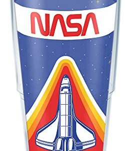 Tervis Made in USA Double Walled NASA Insulated Tumbler Cup Keeps Drinks Cold & Hot, 24oz, Retro Badge