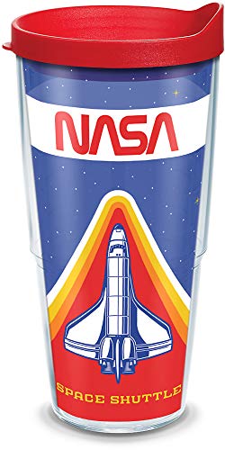 Tervis Made in USA Double Walled NASA Insulated Tumbler Cup Keeps Drinks Cold & Hot, 24oz, Retro Badge