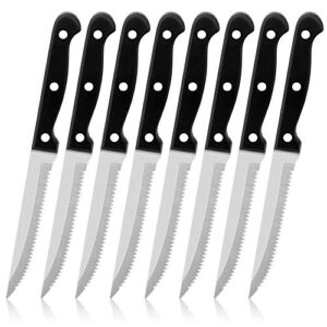 lianyu steak knives set of 8, stainless steel serrated steak knife, kitchen camping restaurant steak knives, dishwasher safe