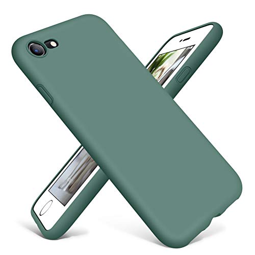 DTTO for iPhone SE Case 2020/2022, iPhone 7 8 Silicone Phone Case, [Romance Series] Shockproof Phone Case with Honeycomb Grid Cushion for Apple iPhone 7/8/SE 2020/2022, 4.7 inch, Midnight Green