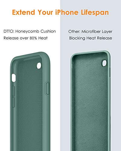 DTTO for iPhone SE Case 2020/2022, iPhone 7 8 Silicone Phone Case, [Romance Series] Shockproof Phone Case with Honeycomb Grid Cushion for Apple iPhone 7/8/SE 2020/2022, 4.7 inch, Midnight Green