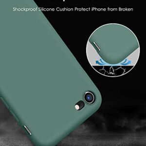 DTTO for iPhone SE Case 2020/2022, iPhone 7 8 Silicone Phone Case, [Romance Series] Shockproof Phone Case with Honeycomb Grid Cushion for Apple iPhone 7/8/SE 2020/2022, 4.7 inch, Midnight Green