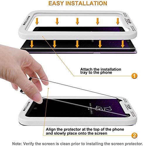 (2 Pack) Supershieldz Designed for Samsung Galaxy Note 8 Tempered Glass Screen Protector with (Easy Installation Tray) 0.33mm, Anti Scratch, Bubble Free