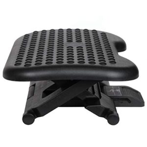 Version 2019 Under Desk Foot Rest & Adjustable Footrest - Ergonomic Footrest for Desk Soothes Your Tired & Achy Feet - Office Foot Rest Under Desk with Foot Massager (Charcoal Grey) - Best Footrests