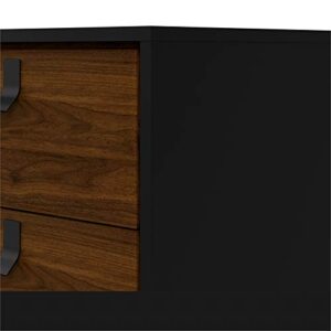 Tvilum 1 Door, 2 Drawer Sideboard, Black Matte/Walnut