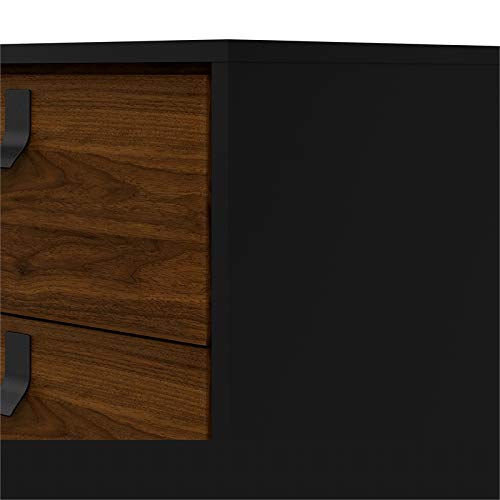 Tvilum 1 Door, 2 Drawer Sideboard, Black Matte/Walnut