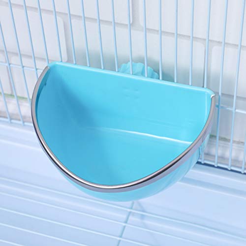 POPETPOP Small Pet Food and Water Bowl - Plastic Rabbit Feeding Bowl Bunny Guinea Pig Hay Feeder, Bird Food Basin Dish for Rabbit Guinea Pig Chinchilla (Random Color)