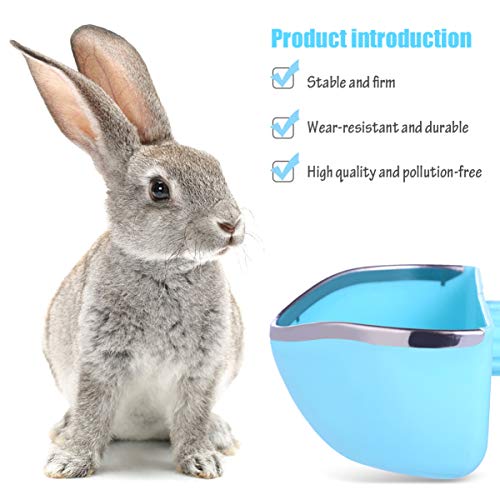 POPETPOP Small Pet Food and Water Bowl - Plastic Rabbit Feeding Bowl Bunny Guinea Pig Hay Feeder, Bird Food Basin Dish for Rabbit Guinea Pig Chinchilla (Random Color)