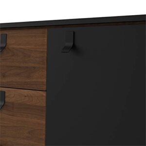 Tvilum Door, 2 Drawer Sideboard, Black Matte/Walnut