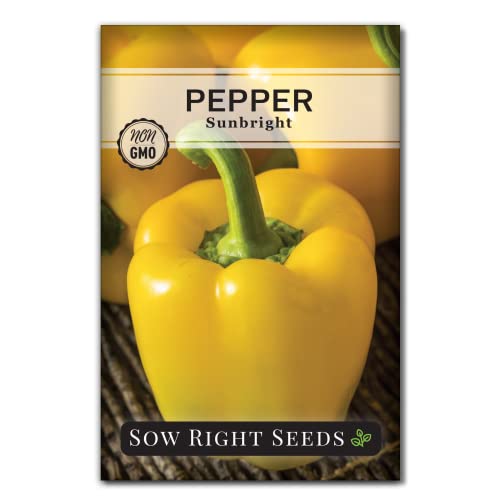 Sow Right Seeds - Hot & Sweet Pepper Seed Collection for Planting - Sunbright, Chocolate, Cayenne, California Wonder, Jalapeno, Anaheim, Cubanelle and Serrano - Non-GMO Heirloom Seeds to Plant