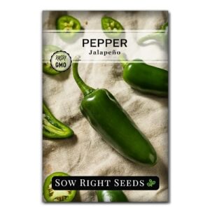 Sow Right Seeds - Hot & Sweet Pepper Seed Collection for Planting - Sunbright, Chocolate, Cayenne, California Wonder, Jalapeno, Anaheim, Cubanelle and Serrano - Non-GMO Heirloom Seeds to Plant