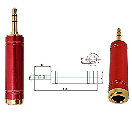 AxcessAbles 1/4'' to 3.5mm Stereo Headphone Adapter,3.5mm(1/8'') Plug Male to 6.35mm (1/4'') Jack Female Stereo Adapter for Speakers, Headphones, Mixers, Receivers, Guitars (4 Pack)