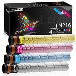 leize compatible tn216 toner cartridge use for konica minolta bizhub c360 c220 c280 printer which replacement for bizhub tn-216 tn-319 ink black 29,000 & color 26,000 pages [kcmy-4pack]