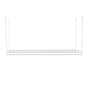 Rubbermaid Universal Closet 24 Inch Long Durable Steel Custom Wire Hanging Added Storage Shelf Accessory, White