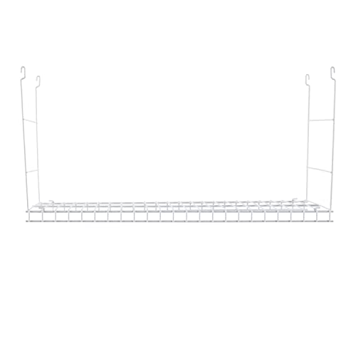 Rubbermaid Universal Closet 24 Inch Long Durable Steel Custom Wire Hanging Added Storage Shelf Accessory, White