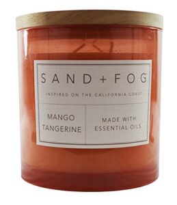 sand + fog mango tangerine candle in a glass jar with wood lid - 25 oz.