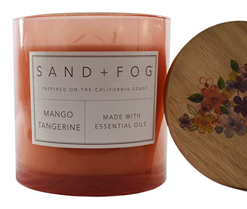 Sand + Fog Mango Tangerine Candle in a Glass Jar with Wood Lid - 25 oz.