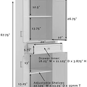 Crosley Furniture Tara Pantry, Distressed Gray