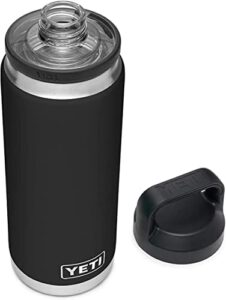 yeti rambler 26 oz bottle, vacuum insulated, stainless steel with chug cap, black