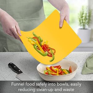 Cut N' Funnel Color Coded Flexible Plastic Cutting Board Mats 4 Pack Made in the USA BPA Free, Dishwasher Safe 11.5” x 15”