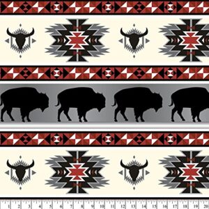 Buffalo Tribal Anti-Pill Premium No-Sew Throw Fleece Fabric Kit (72x60)