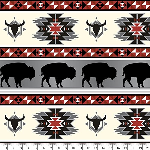 Buffalo Tribal Anti-Pill Premium No-Sew Throw Fleece Fabric Kit (72x60)