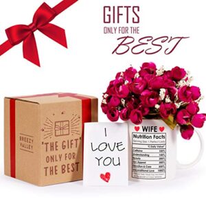 Wife Coffee Mug, Happy Wife Birthday Gifts Ideas, Mothers Day Gifts for Wife from Husband, Best Wife Ever Gifts, Romantic Anniversary Wife Gifts