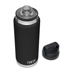 yeti rambler 36 oz bottle, vacuum insulated, stainless steel with chug cap, black