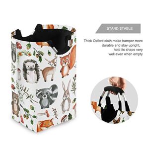 senya Large Laundry Basket Shopping Foldable Clothes Bag Collapsible Fabric Laundry Hamper Folding Washing Bin (Woodland Animals)