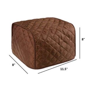 KUYLENT Coffee Color Polyester Fabric Quilted Two Slice Toaster Appliance Dust-proof Cover, Dust and Greasy Protection