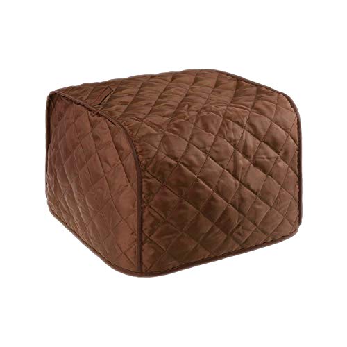 KUYLENT Coffee Color Polyester Fabric Quilted Two Slice Toaster Appliance Dust-proof Cover, Dust and Greasy Protection