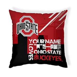 the ohio state buckeyes skyline throw pillow | personalized | custom
