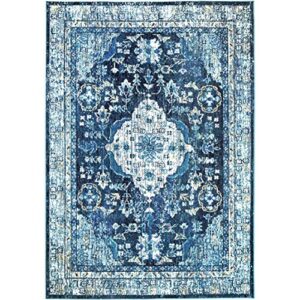 Home Dynamix Patio Starlight Willow Area Rug, 9'2"x12'5" Rectangle, Navy Blue/Ivory