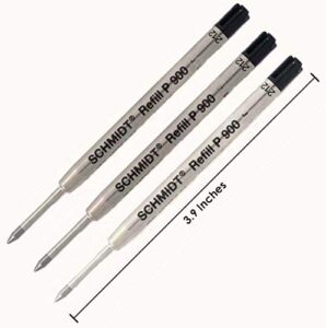 3 pack uzi tactical pen black medium point ballpoint pen refills by schmidt