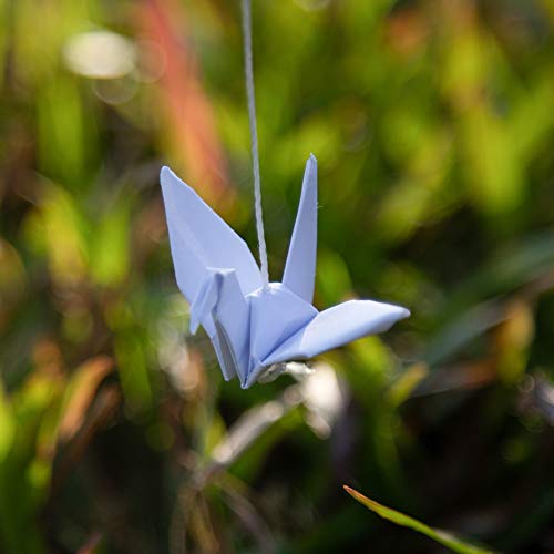 200pcs 10Strings White Origami Paper Crane Garlands for Spring Rustic Wedding Party Decorations Bridal Shower Origami Birds Streamers for Baby Shower/Engagement/Valentine's Day/Birthday Party
