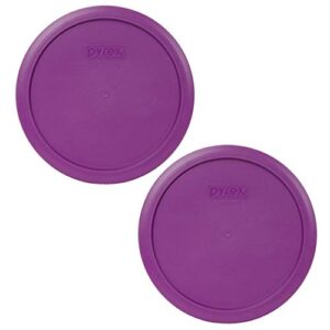 pyrex 7402-pc thistle purple round plastic food storage lid, made in usa - 2 pack