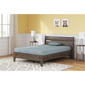 signature design by ashley ikidz 7 inch firm memory foam mattress with pillow, certipur-us certified, full, blue