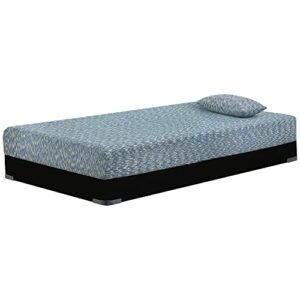 Signature Design by Ashley iKidz 7 Inch Firm Memory Foam Mattress with Pillow, CertiPUR-US Certified, Full, Blue