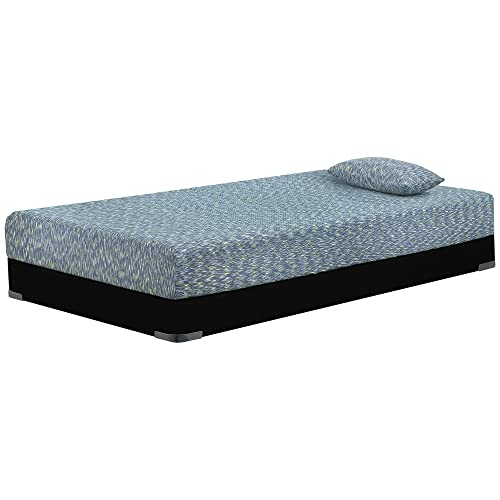 Signature Design by Ashley iKidz 7 Inch Firm Memory Foam Mattress with Pillow, CertiPUR-US Certified, Full, Blue